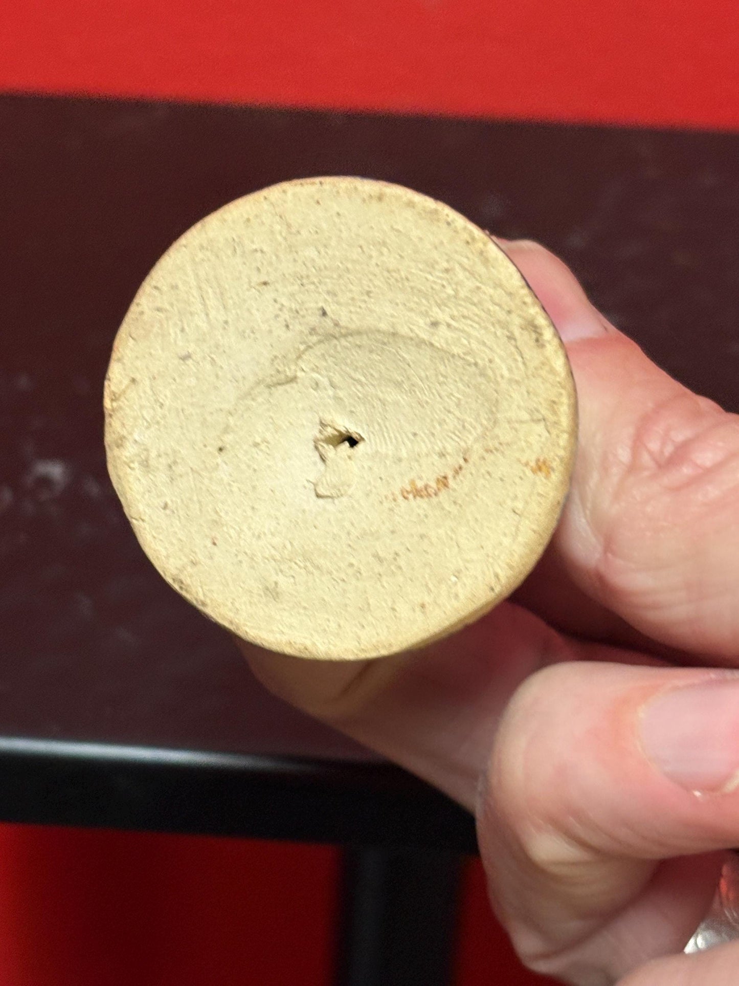 Beautiful 3 inch tall Chinese mud man praying in great condition   unusual subject