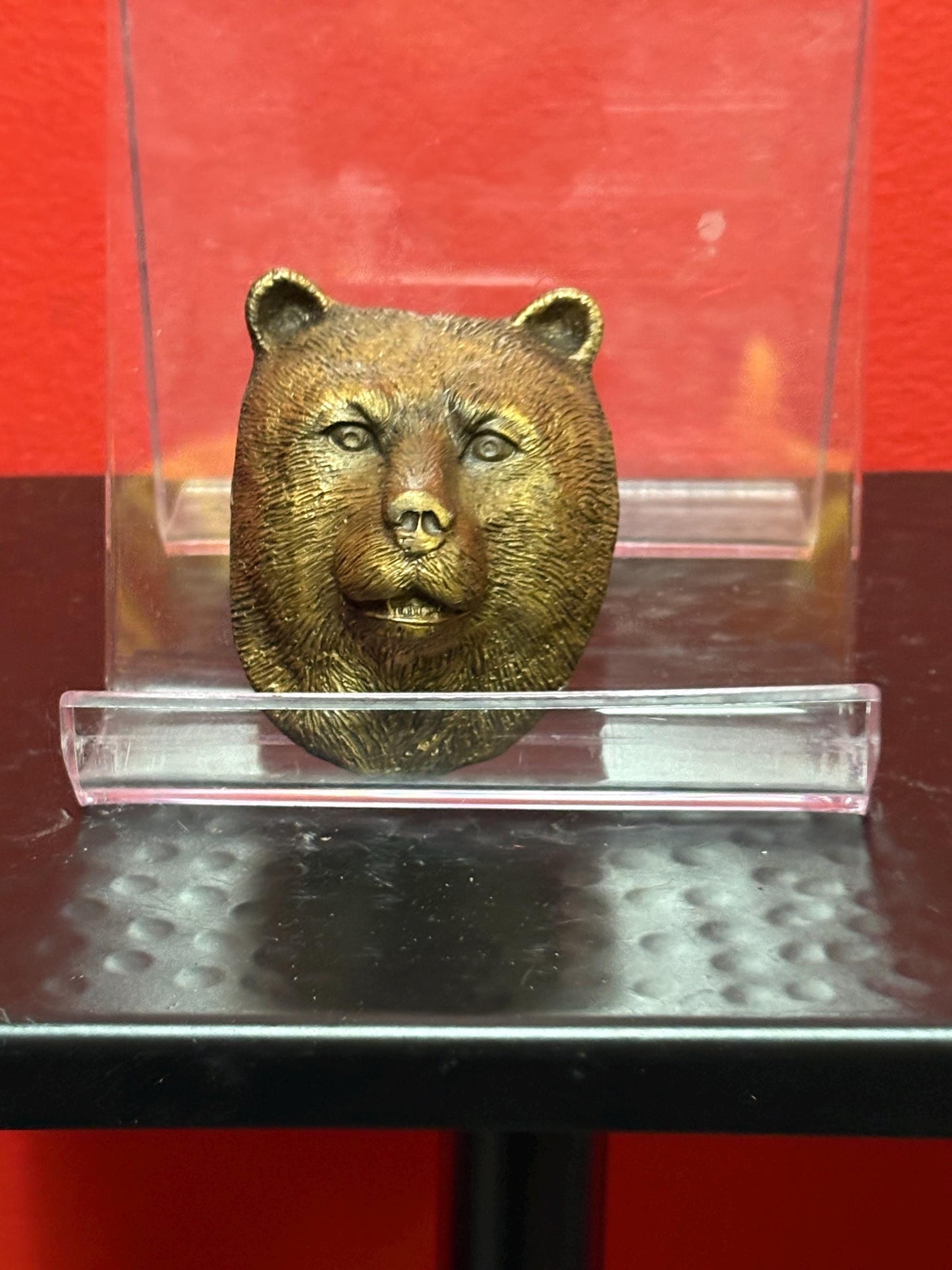 Heavy amazing 2 inch American brass grizzly bear  belt buckle