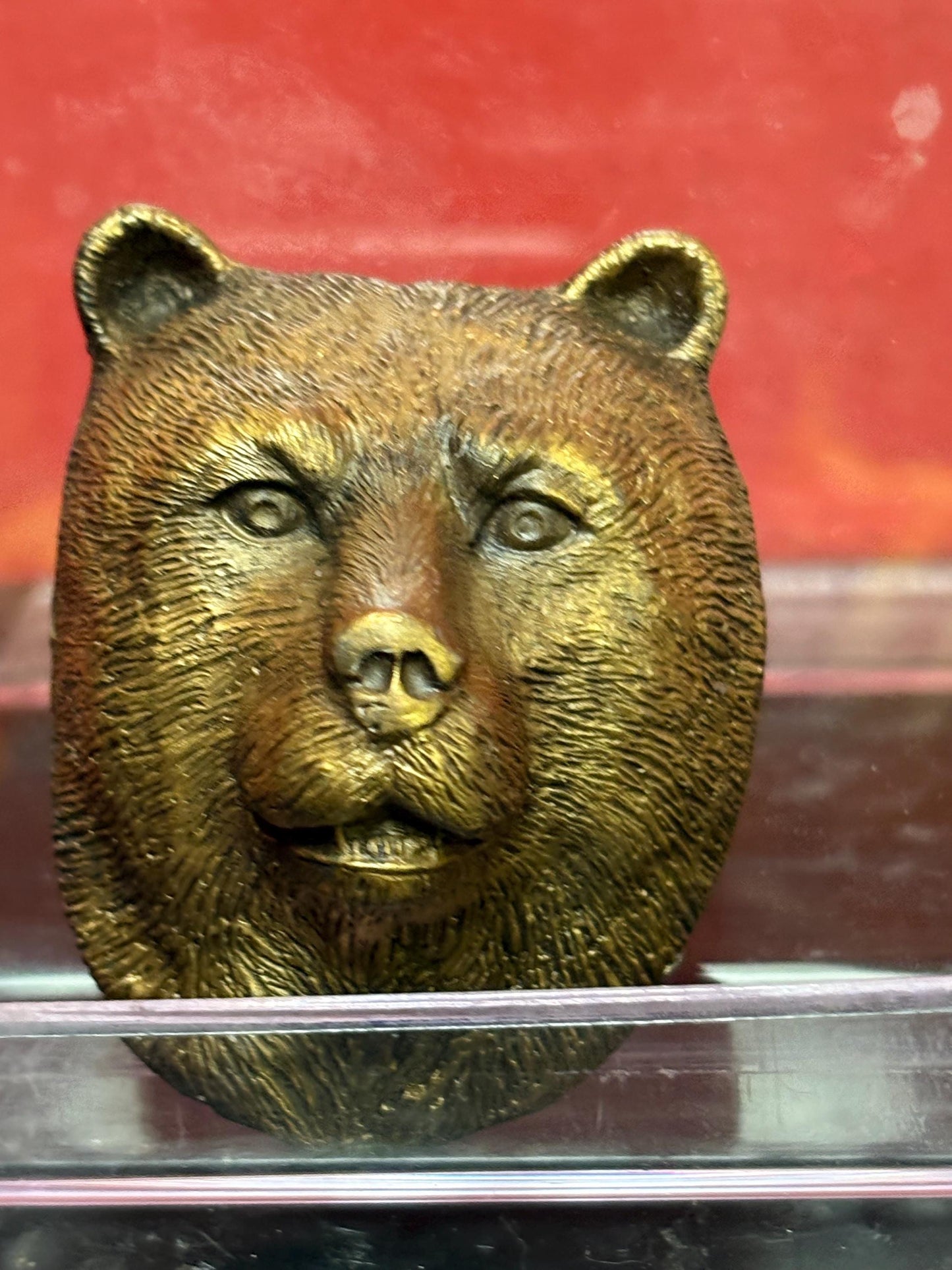 Heavy amazing 2 inch American brass grizzly bear  belt buckle