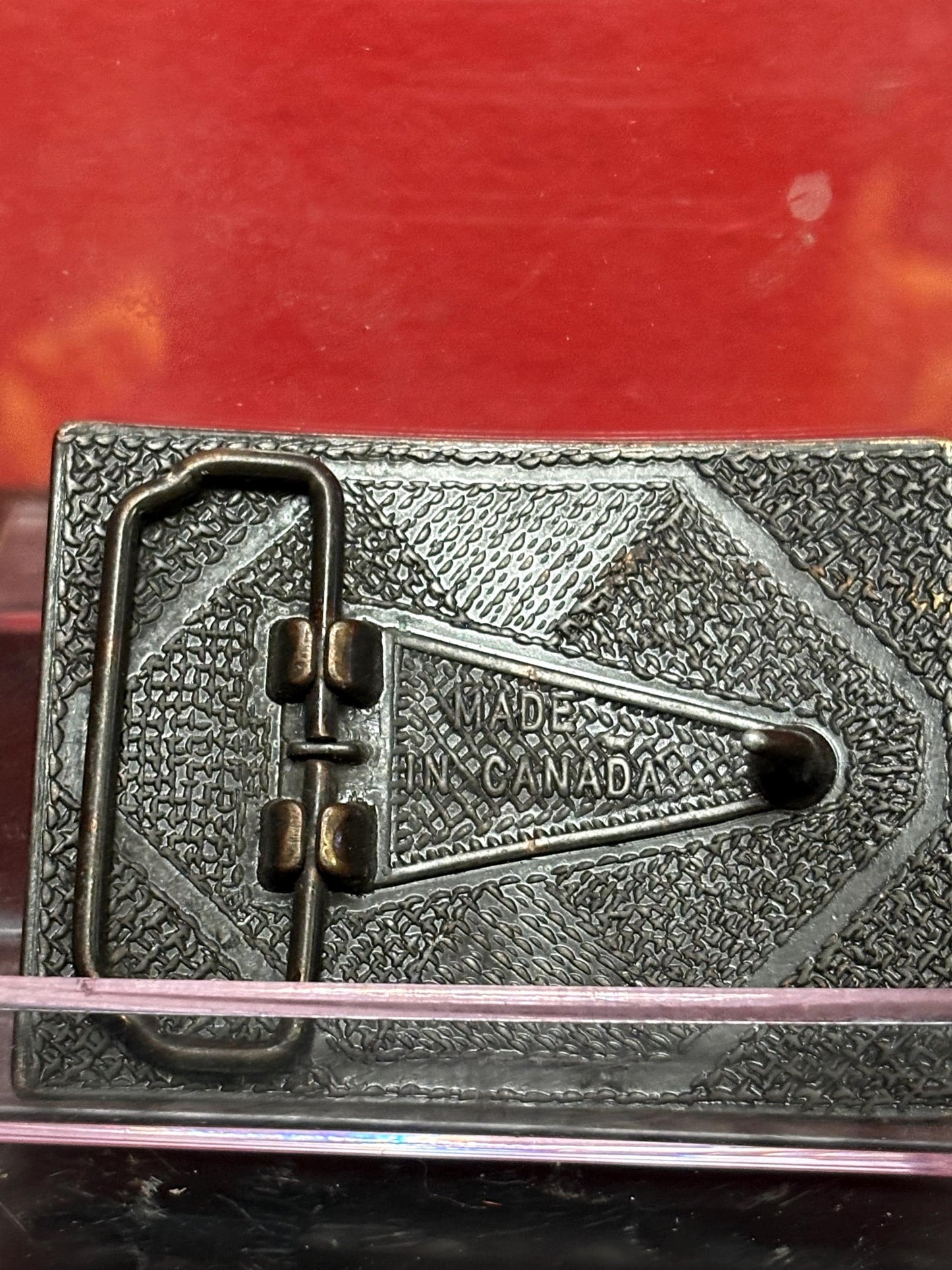 3 inch Canadian Saskatchewan metal belt buckle