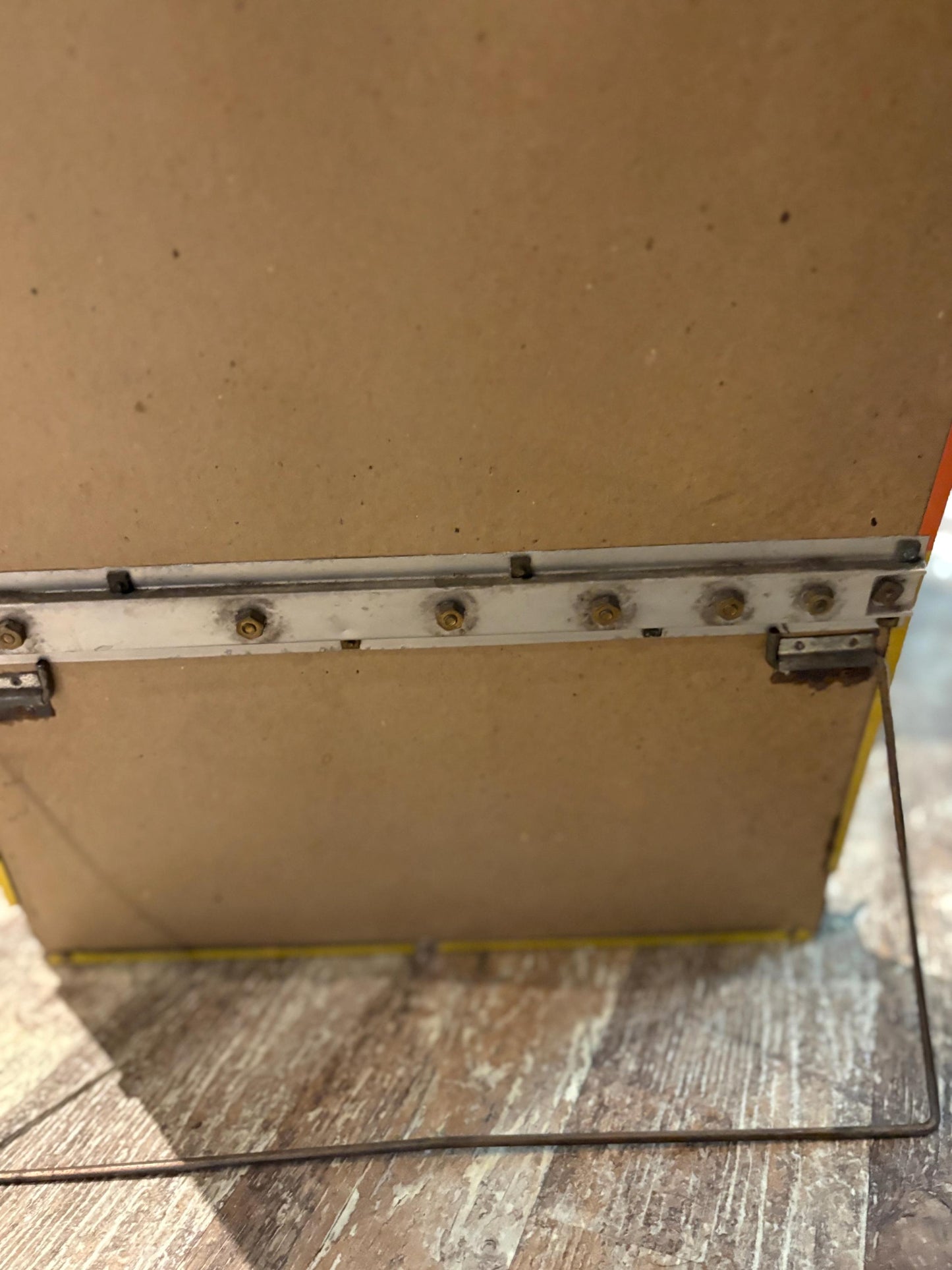 Rare antique Harris Junior paintbrush advertising holder in amazing condition - stand or hang -  wonderful imagery - 20 x 13“ wide