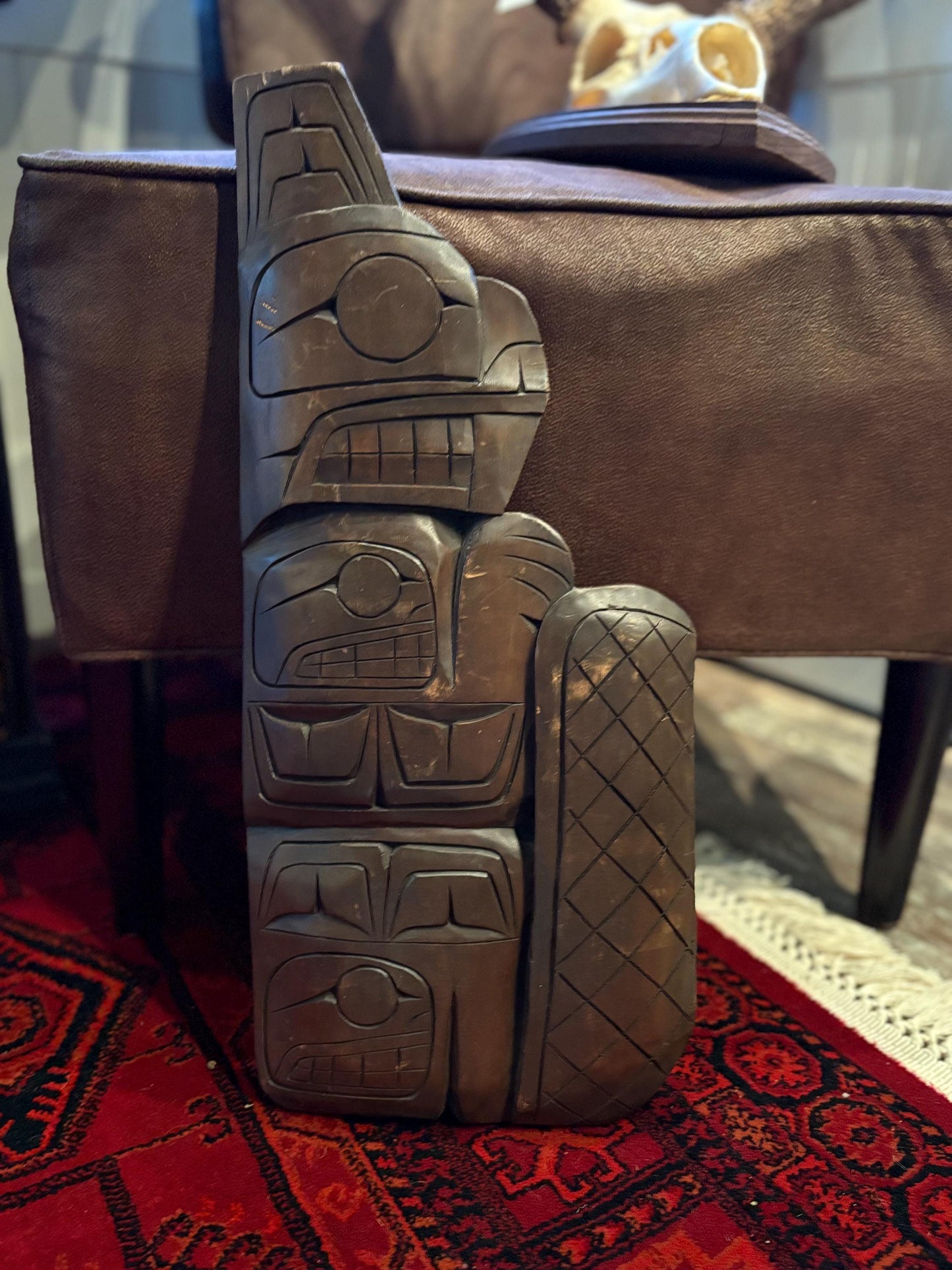 Stunning 20 x 9 wide indigenous first Pacific Northwest Coast Dale Brown Beaver transformation plaque - amazing value and ready to hang