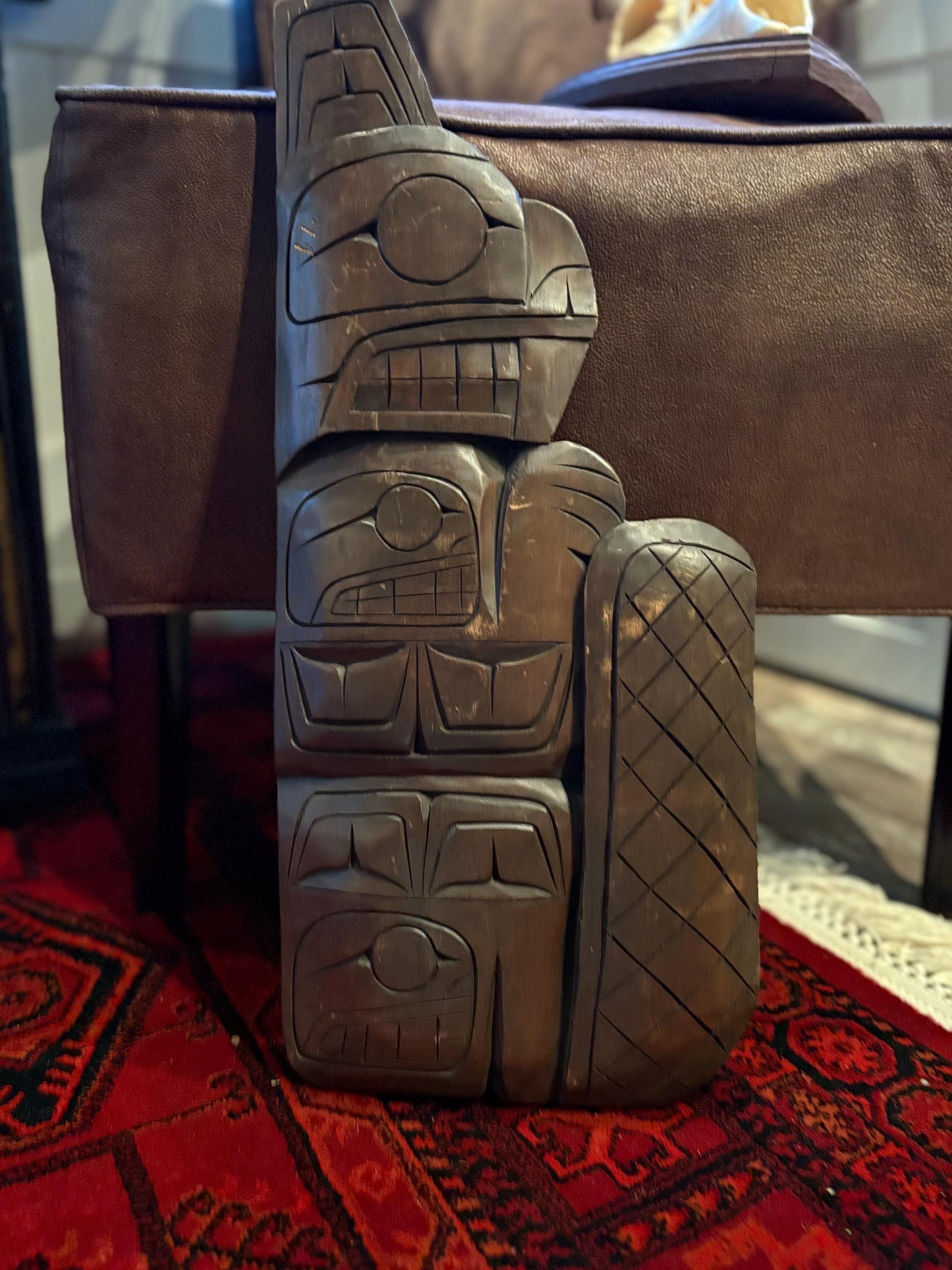 Stunning 20 x 9 wide indigenous first Pacific Northwest Coast Dale Brown Beaver transformation plaque - amazing value and ready to hang