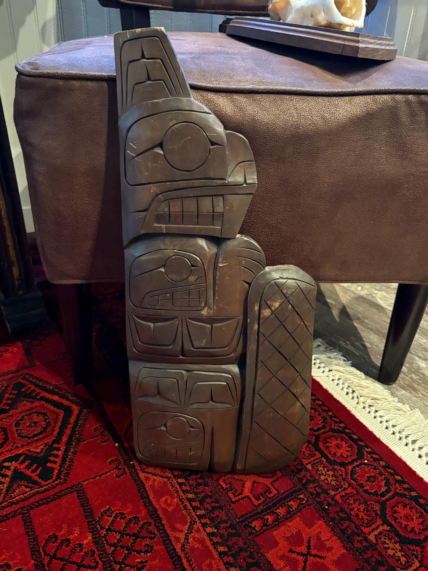 Stunning 20 x 9 wide indigenous first Pacific Northwest Coast Dale Brown Beaver transformation plaque - amazing value and ready to hang