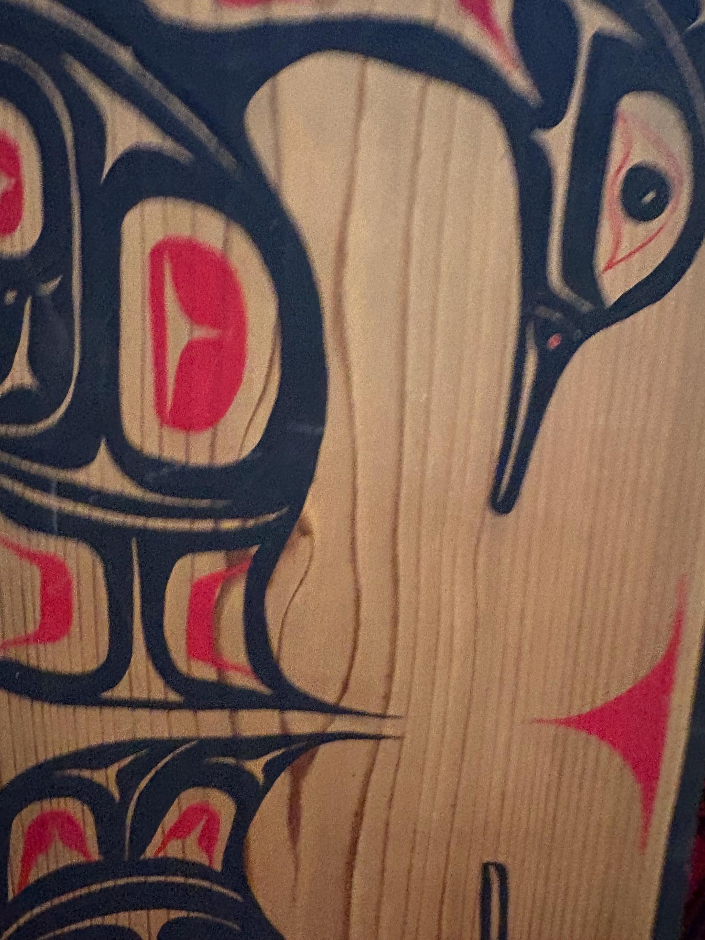 19 x 10 indigenous first nation Pacific Northwest coast signed male and female mirrored loon plaque  ready to hang - great value