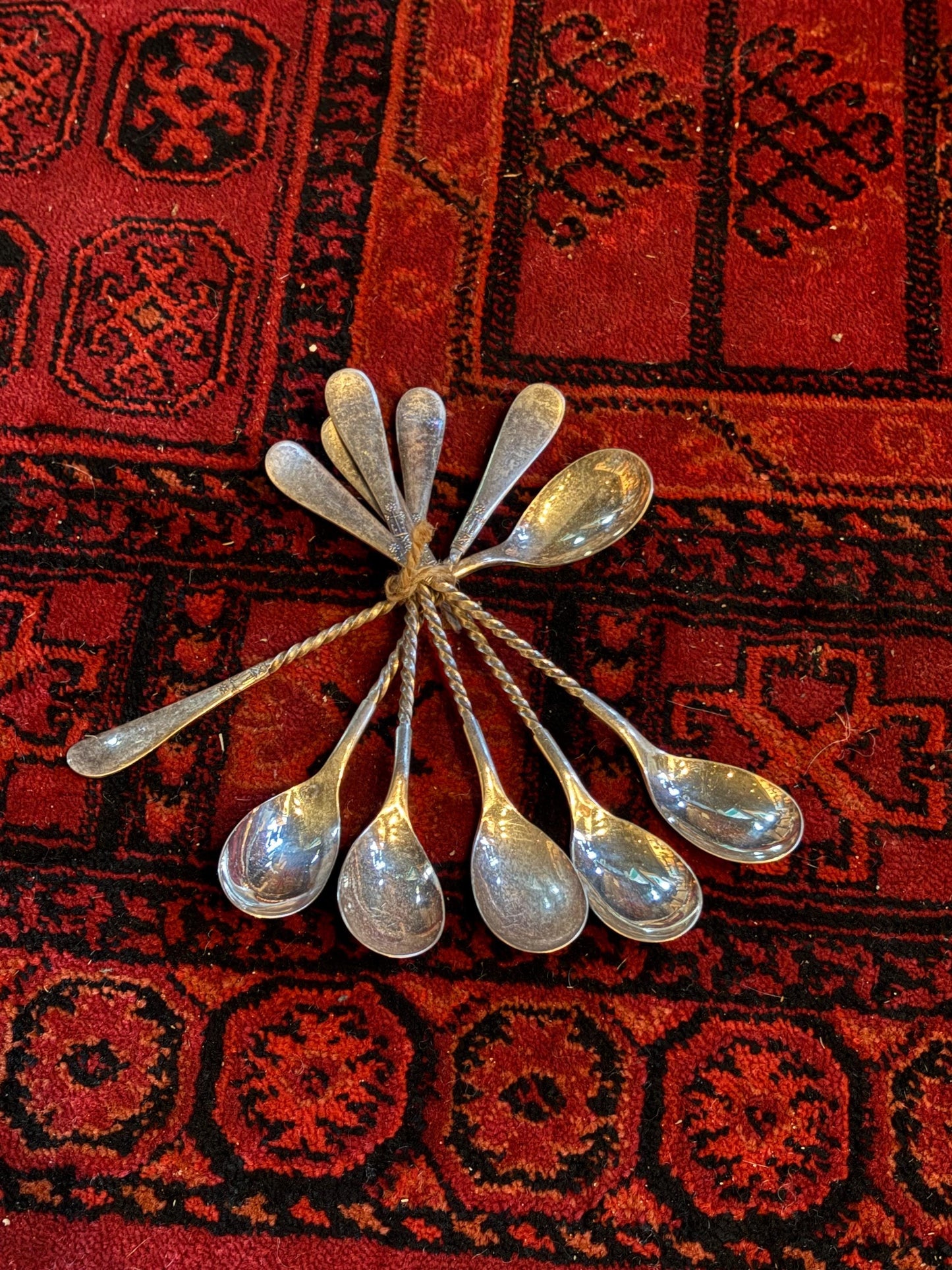 Six beautiful 7 inch silver plated spoons  perfect for tall lattes and ice cream