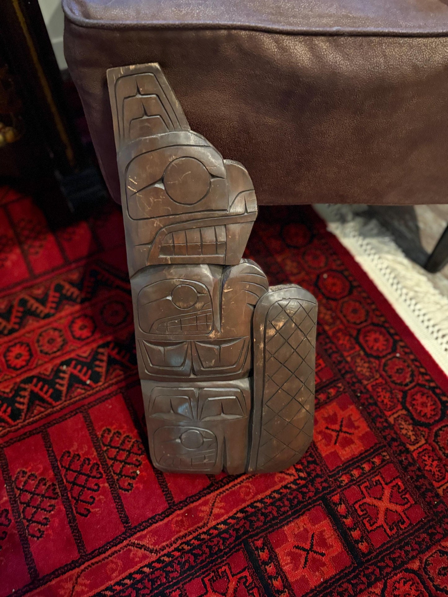 Stunning 20 x 9 wide indigenous first Pacific Northwest Coast Dale Brown Beaver transformation plaque - amazing value and ready to hang