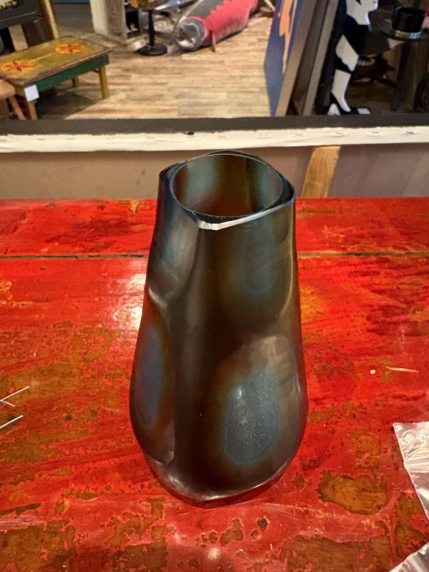 Furato Glass Vase by Fulvio Bianconi for Venini 1950s 7 inch tall vase imperfect condition - wow