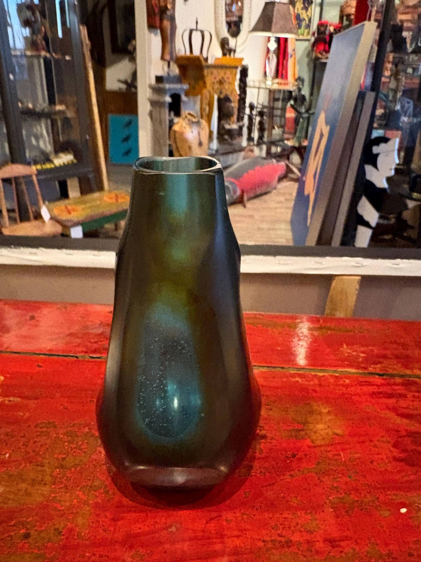 Furato Glass Vase by Fulvio Bianconi for Venini 1950s 7 inch tall vase imperfect condition - wow