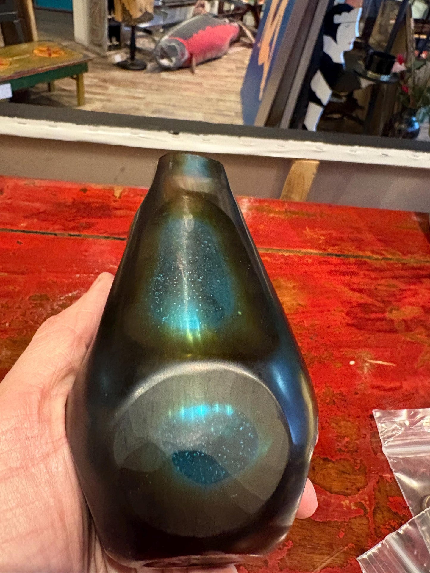 Furato Glass Vase by Fulvio Bianconi for Venini 1950s 7 inch tall vase imperfect condition - wow