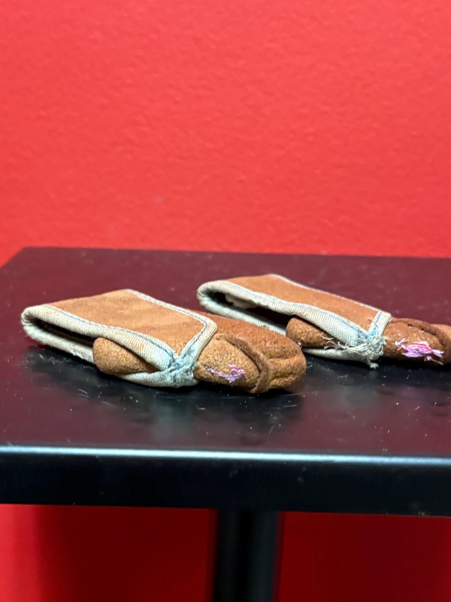 3 inch leather indigenous First Nations  tiny little moccasins